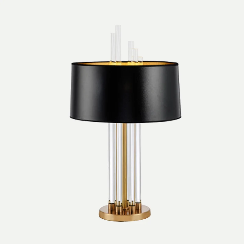 Moderne nachtkastjelamp van stof, helder kristal, leeslamp met 1 lamp goud Clearhalo