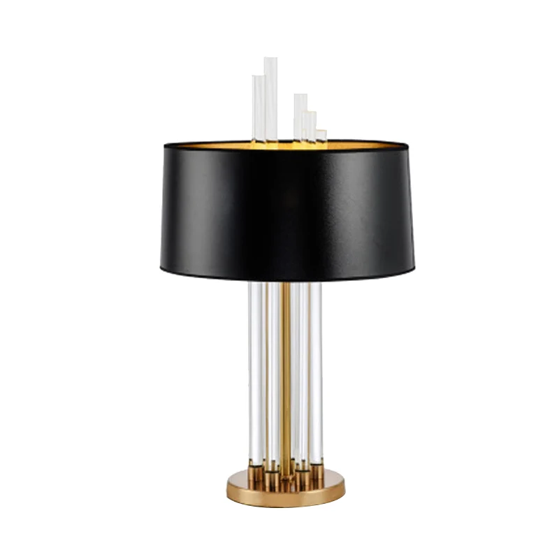 Moderne nachtkastjelamp van stof, helder kristal, leeslamp met 1 lamp goud Clearhalo