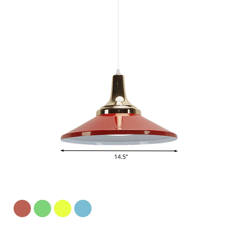 Moderne ondiepe piramide hanglamp aluminium 1 lamp gepolijste hanglamp voor gang Clearhalo