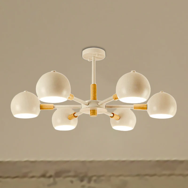 Moderne Orb hangende kroonluchter, 6 lampen, metalen hangende hanger voor de woonkamer Clearhalo