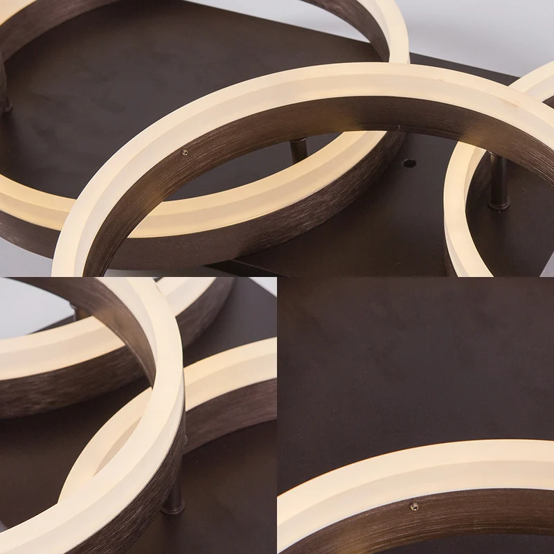 Moderne Ring LED-plafondlamp Acryl inbouwplafondlamp bruin voor slaapkamerwinkel voor volwassenen Clearhalo