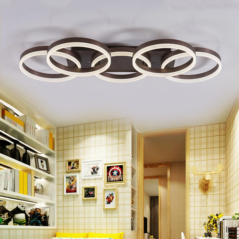 Moderne Ring LED-plafondlamp Acryl inbouwplafondlamp bruin voor slaapkamerwinkel voor volwassenen Clearhalo