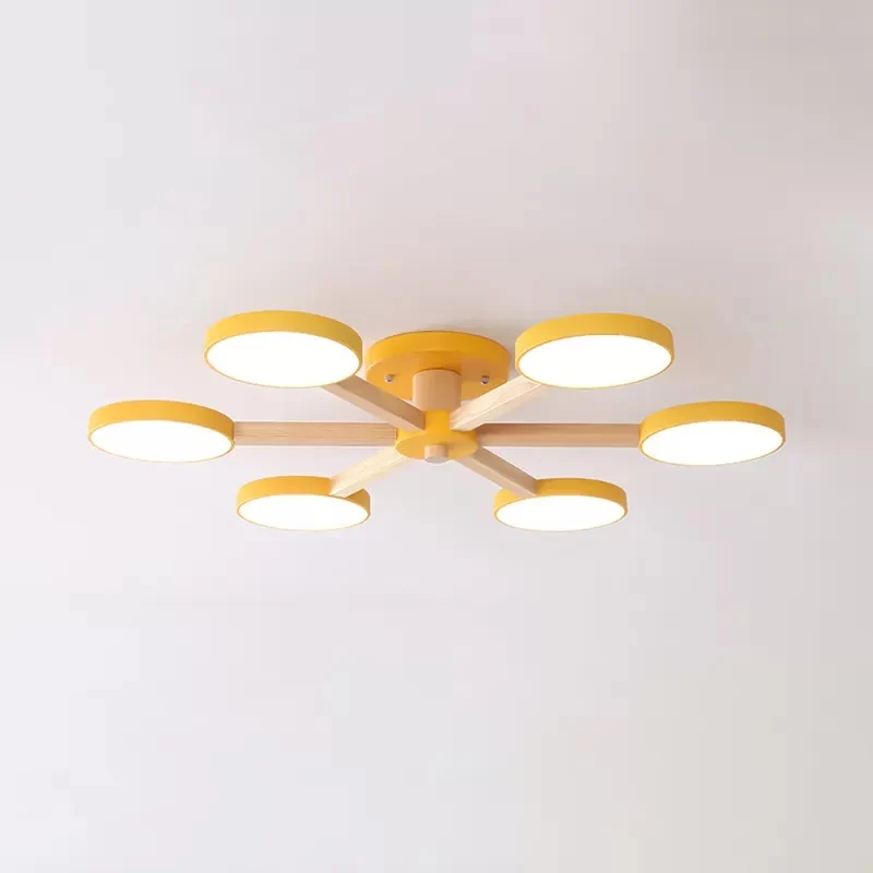 Moderne Scandinavische semi-inbouwlamp Sneeuwvlok 6-kops metalen plafondlamp voor eetkamer Clearhalo