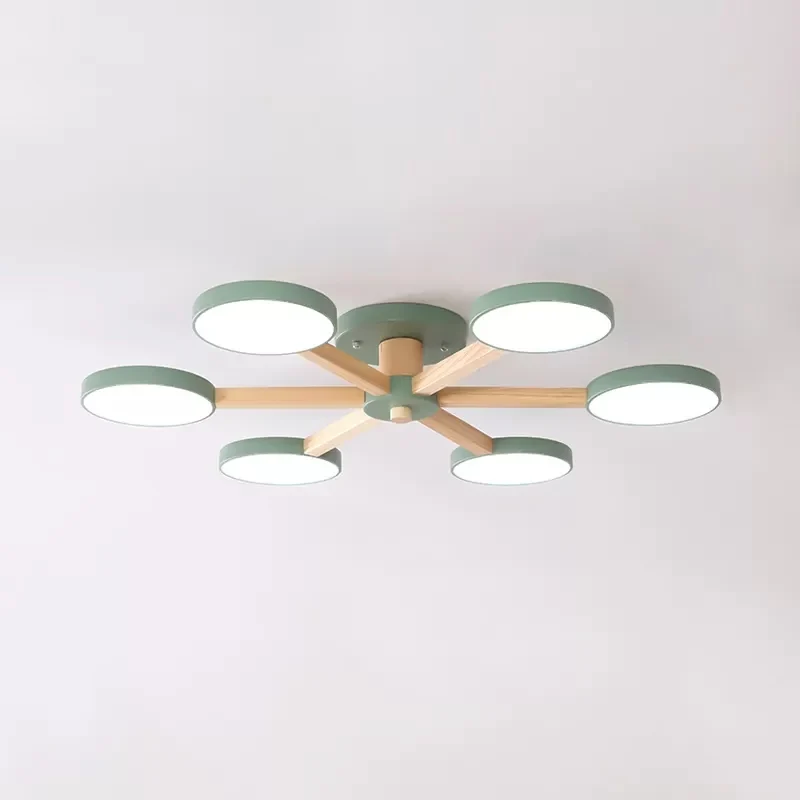 Moderne Scandinavische semi-inbouwlamp Sneeuwvlok 6-kops metalen plafondlamp voor eetkamer Clearhalo