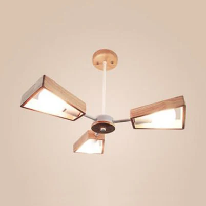 Moderne Sputnik kroonluchter hangende houten 3/5/8-lichts slaapkamer hanglamp zwart/wit Clearhalo