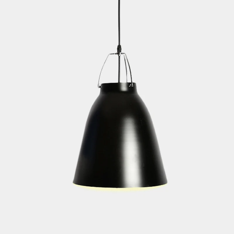 Moderne stijl Bell-plafondhanger 1-kops metalen hanglamp zwart/wit voor eetkamer Clearhalo