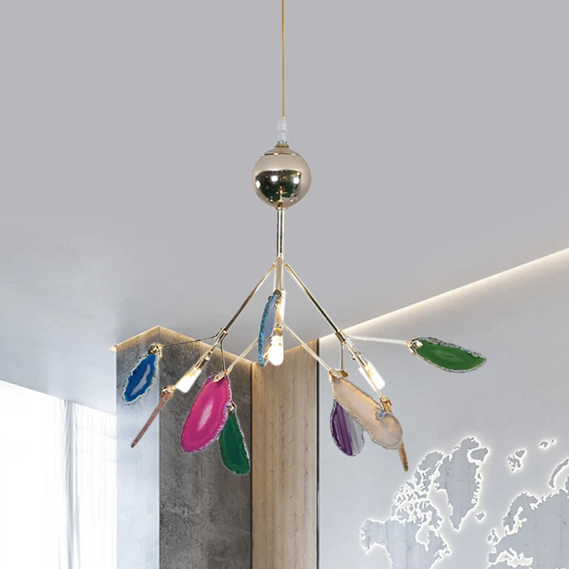 Moderne stijl Firefly plafond hanglamp agaat 4/16 lichten woonkamer kroonluchter verlichting blauw/groen Clearhalo