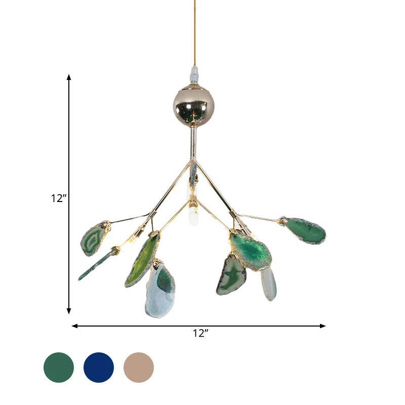 Moderne stijl Firefly plafond hanglamp agaat 4/16 lichten woonkamer kroonluchter verlichting blauw/groen Clearhalo