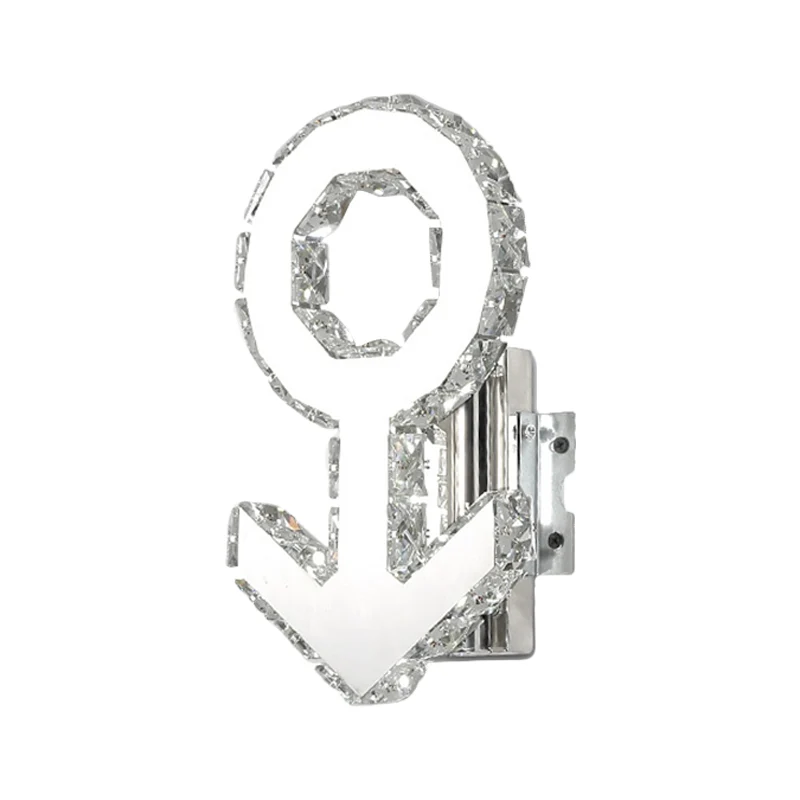 Moderne stijl mannelijke wandlamp Crystal Block LED-wandverlichting roestvrij staal, warm/wit licht Clearhalo