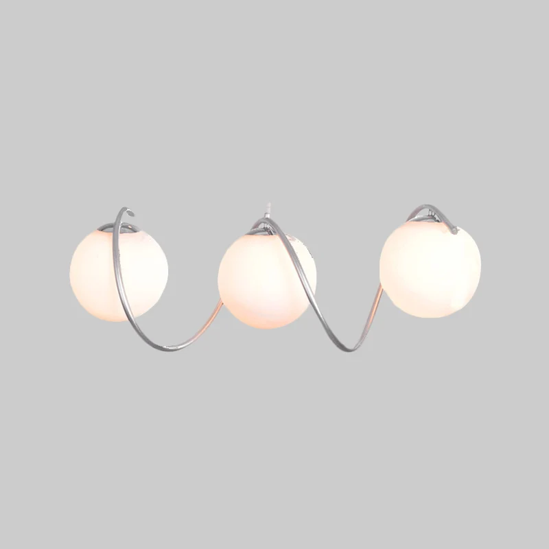Moderne stijl spiraalvormige ijzeren cluster hangende 3-koppige hangende verlichtingsarmatuur met witte glazen bolvormige...
