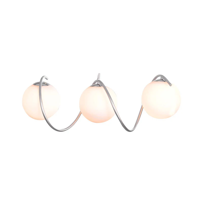 Moderne stijl spiraalvormige ijzeren cluster hangende 3-koppige hangende verlichtingsarmatuur met witte glazen bolvormige...