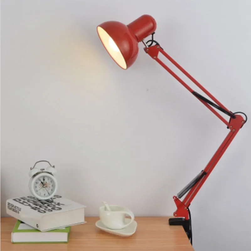 Moderne stijlvolle bureaulamp met 1 lamp en metalen kap Zwart/wit verstelbare koepelvormige leeslamp voor slaapkamer Clear...