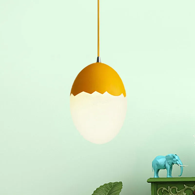Moderne stijlvolle hanglamp eierschaal acryl metalen ophanglamp voor eetkamer Clearhalo