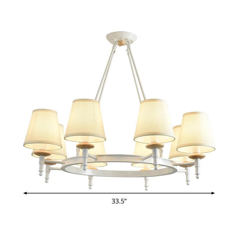 Moderne ton plafond hanglamp stof 8 hoofden woonkamer kroonluchter verlichting wit Clearhalo