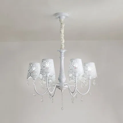 Moderne Undertint kroonluchter Empire Shade metalen hanglamp met kristal voor woonkamer Clearhalo