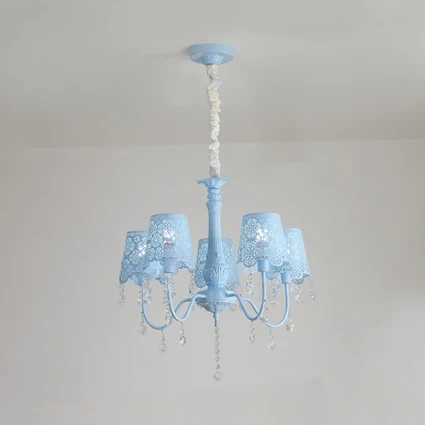 Moderne Undertint kroonluchter Empire Shade metalen hanglamp met kristal voor woonkamer Clearhalo