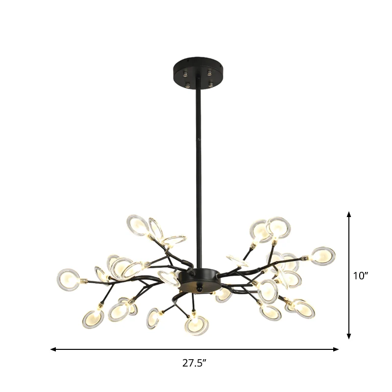 Moderne, vertakkende designkroonluchter, metallic, meerlichte zwarte hanglamp Clearhalo