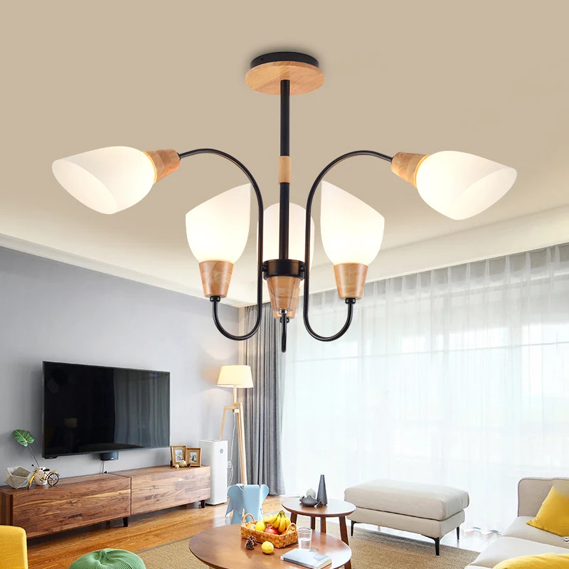 Moderne witte hanglamp knopvorm, matglazen kroonluchter voor woonkamer, keuken Clearhalo