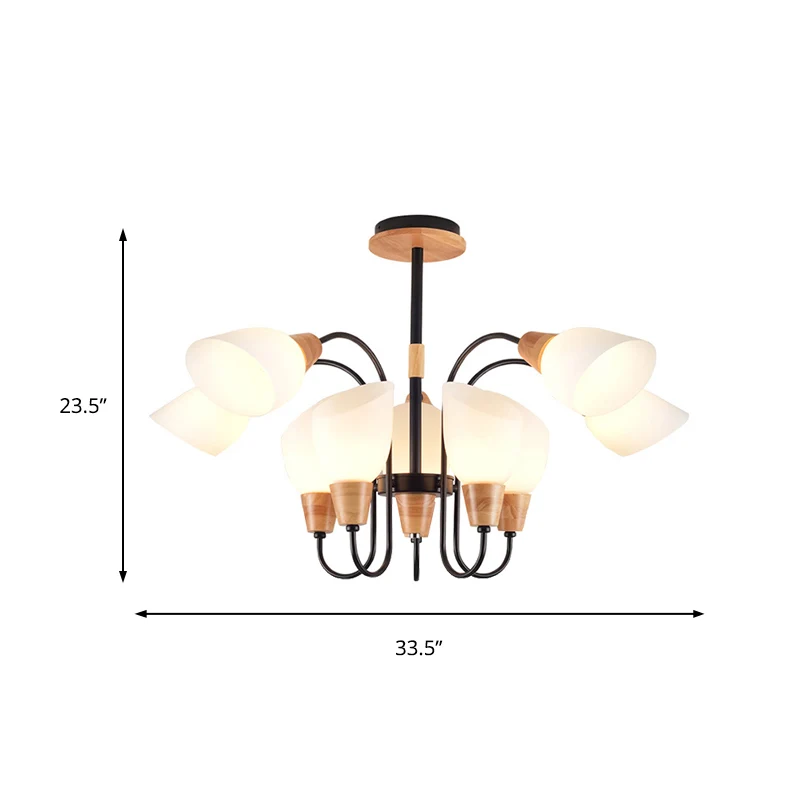 Moderne witte hanglamp knopvorm, matglazen kroonluchter voor woonkamer, keuken Clearhalo