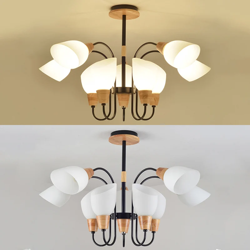 Moderne witte hanglamp knopvorm, matglazen kroonluchter voor woonkamer, keuken Clearhalo
