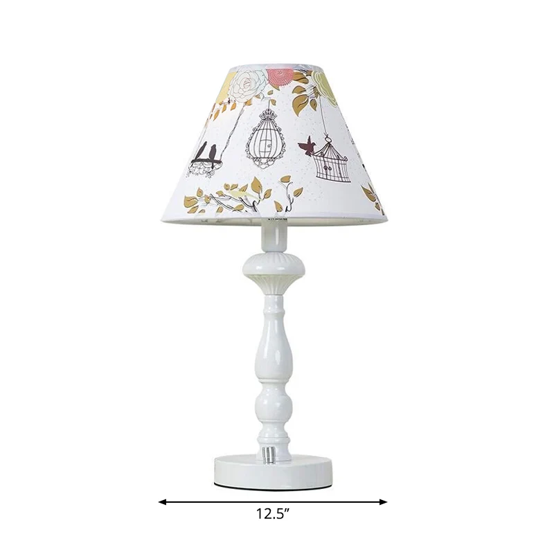 Moderne witte leeslamp met stoffen kap 1 kopstudielamp voor woonkamer Clearhalo