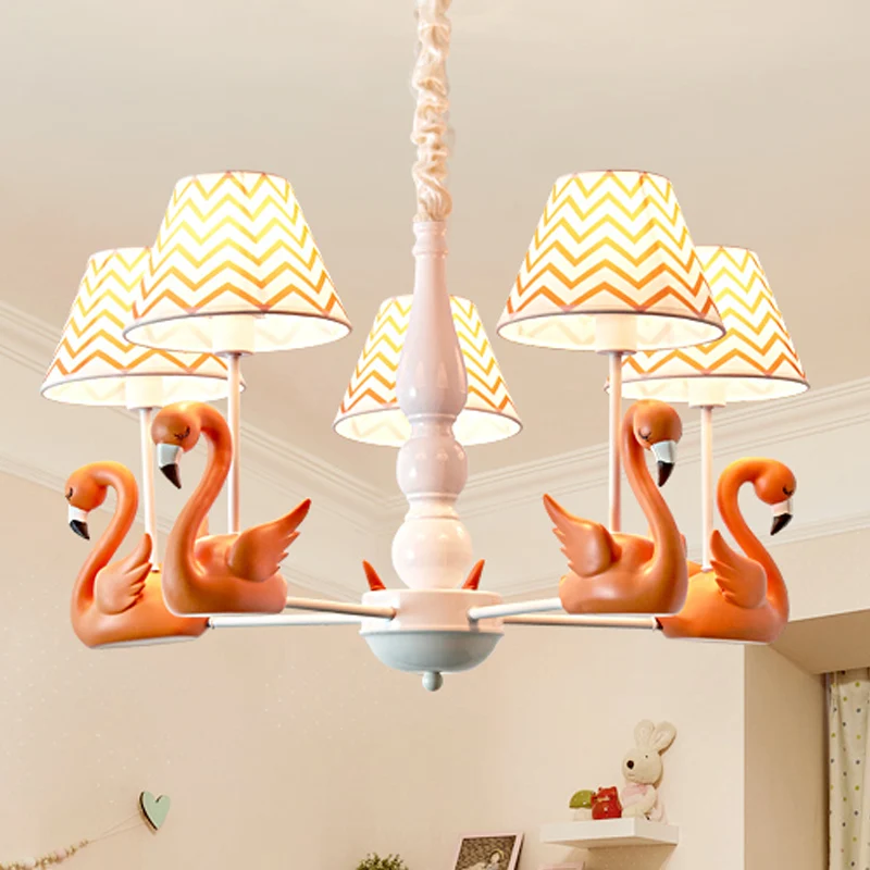 Moderne zigzag hanglamp met zwaanstof 5-lichts hanglamp voor woonkamer Clearhalo