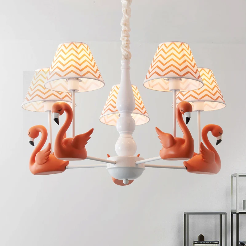 Moderne zigzag hanglamp met zwaanstof 5-lichts hanglamp voor woonkamer Clearhalo