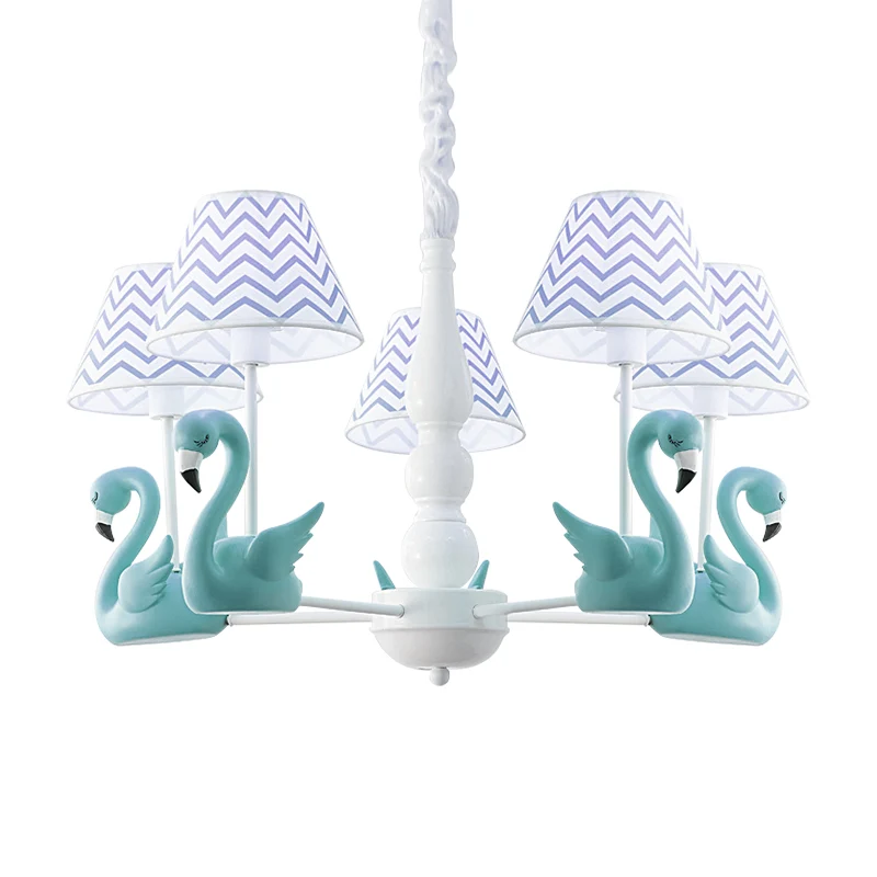 Moderne zigzag hanglamp met zwaanstof 5-lichts hanglamp voor woonkamer Clearhalo
