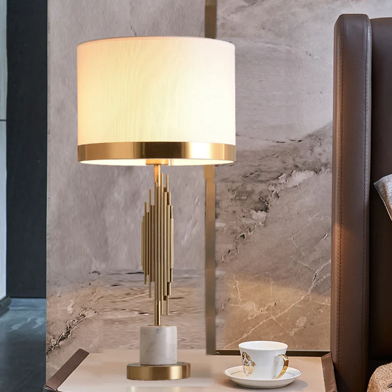 Modernisme 1-lamps nachtkastjelamp, witte trommel, leesboeklamp met stoffen kap Clearhalo