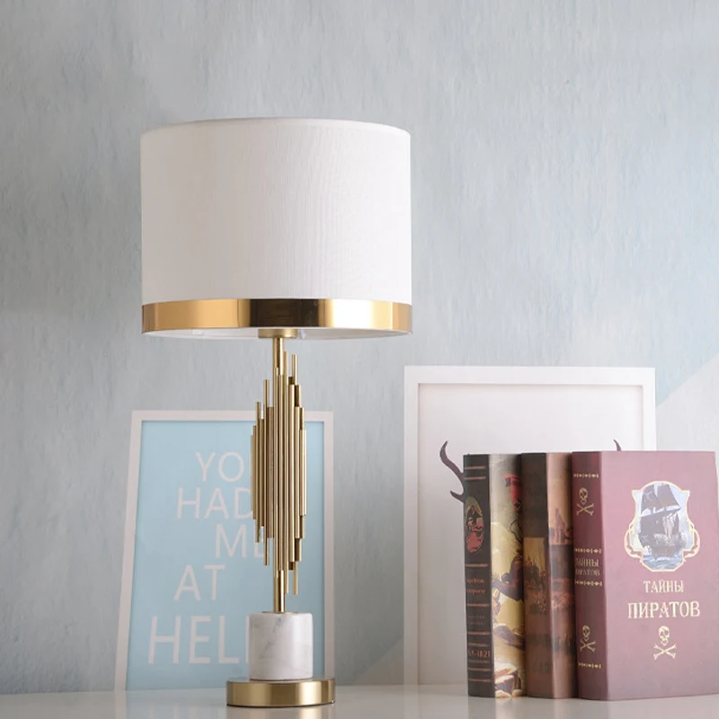Modernisme 1-lamps nachtkastjelamp, witte trommel, leesboeklamp met stoffen kap Clearhalo