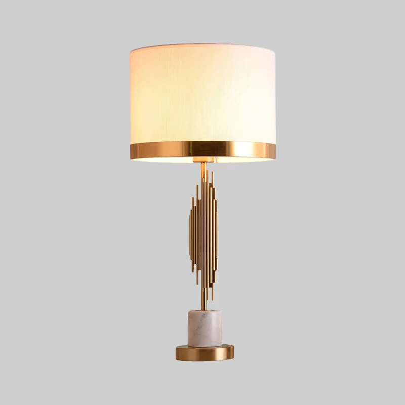 Modernisme 1-lamps nachtkastjelamp, witte trommel, leesboeklamp met stoffen kap Clearhalo