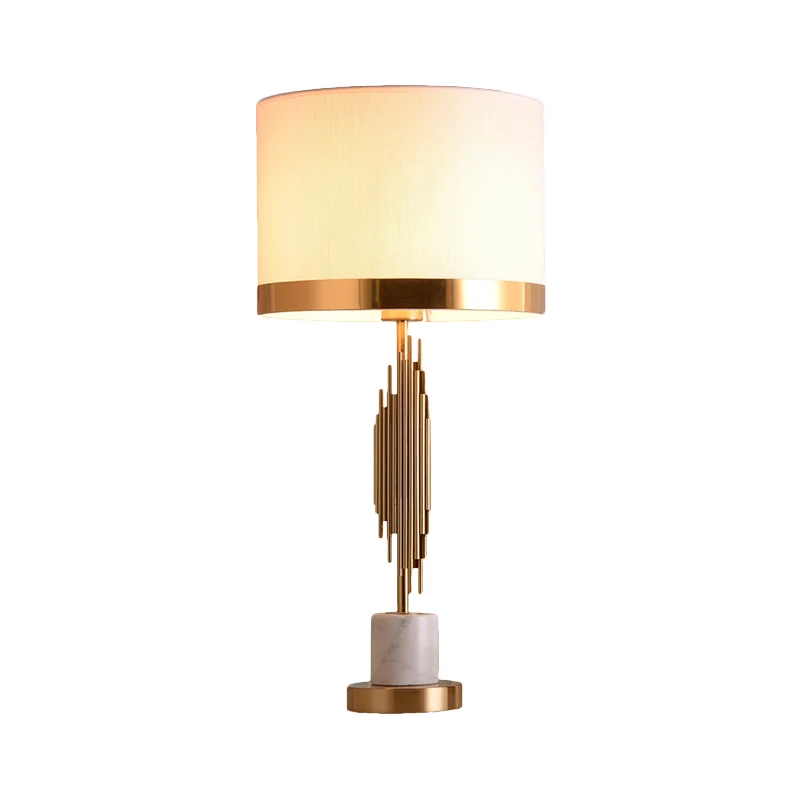 Modernisme 1-lamps nachtkastjelamp, witte trommel, leesboeklamp met stoffen kap Clearhalo