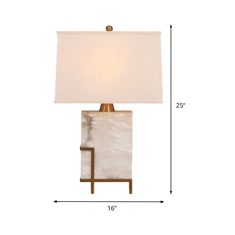 Modernisme 1-lamps taakverlichting Wit taps toelopend leesboeklicht met stoffen kap Clearhalo