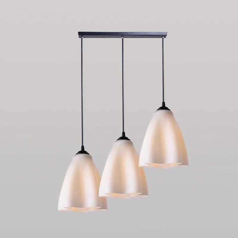 Modernisme bloemcluster hanglamp roségoud glas 3-koppige woonkamer hanglamp, lineaire/ronde luifel Clearhalo
