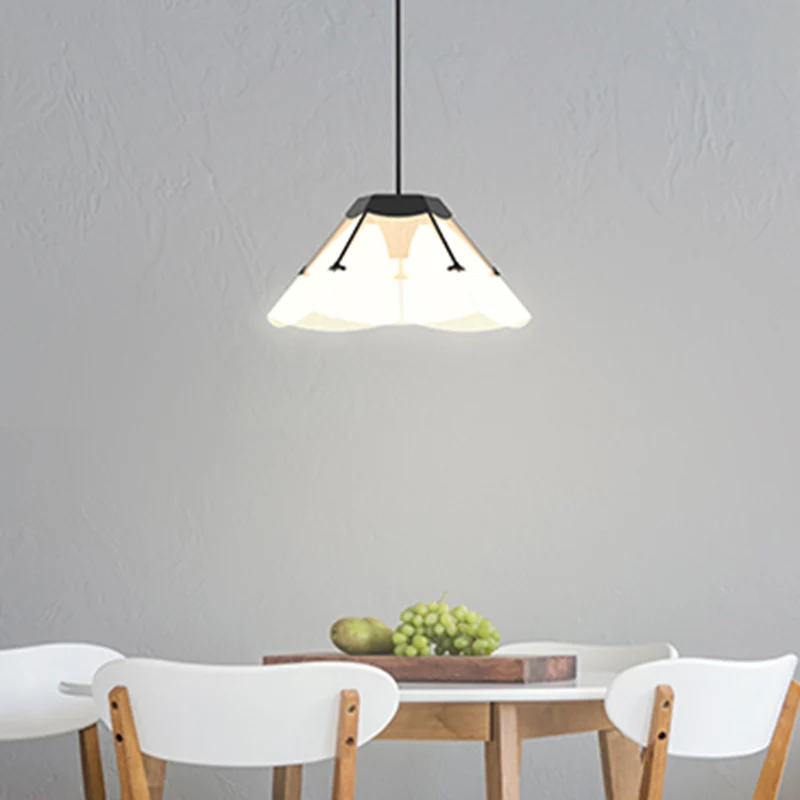 Modernisme Geschulpte Hanglamp Wit Glas 1 Licht Woonkamer LED Plafondhanger Clearhalo