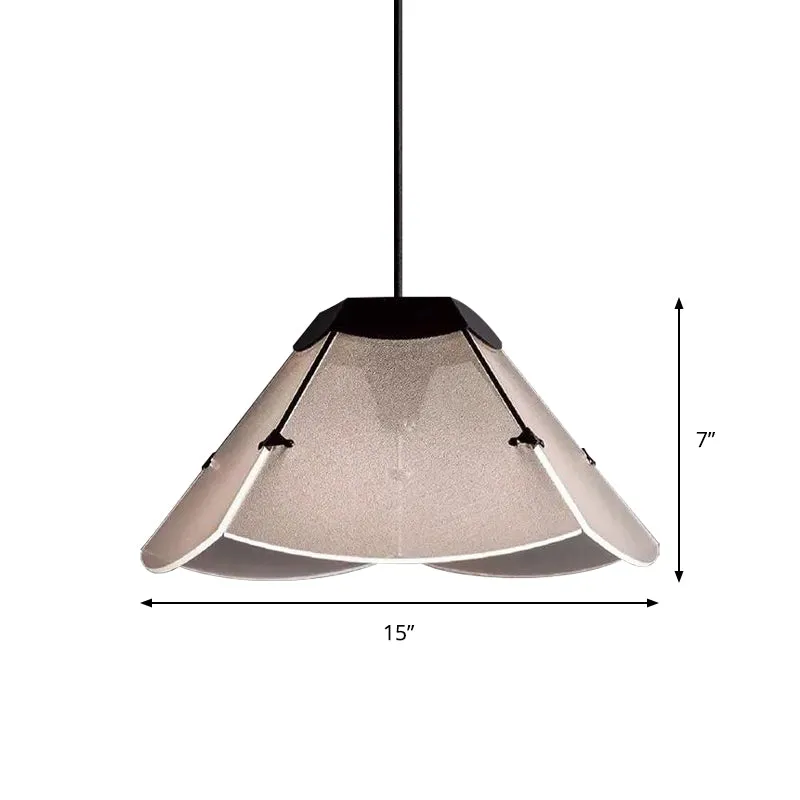 Modernisme Geschulpte Hanglamp Wit Glas 1 Licht Woonkamer LED Plafondhanger Clearhalo