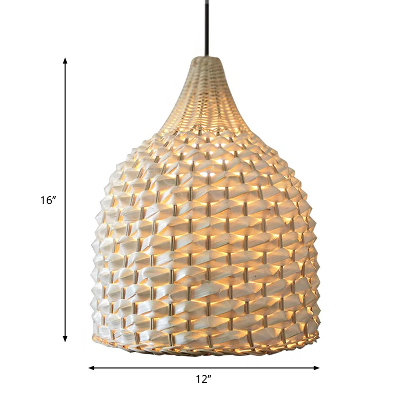 Modernisme Mand Hanglamp Bamboe 1 Lamp Hanglamp Beige Clearhalo