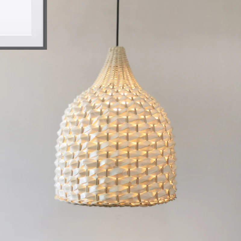 Modernisme Mand Hanglamp Bamboe 1 Lamp Hanglamp Beige Clearhalo