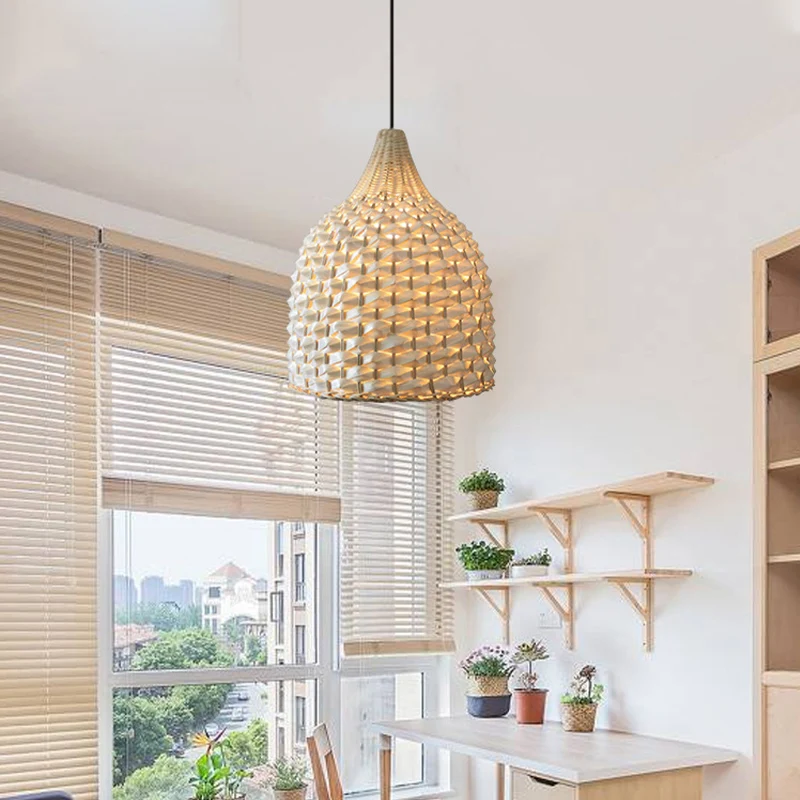 Modernisme Mand Hanglamp Bamboe 1 Lamp Hanglamp Beige Clearhalo