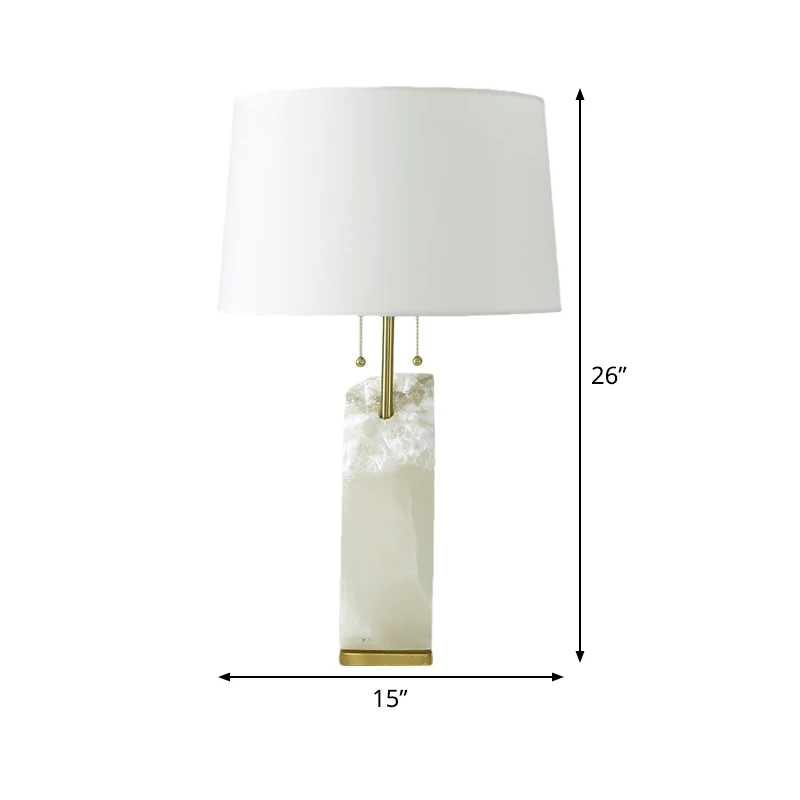 Modernisme Nachtkastjelamp met 1 kop, witte trommel, leesboeklamp met stoffen kap Clearhalo