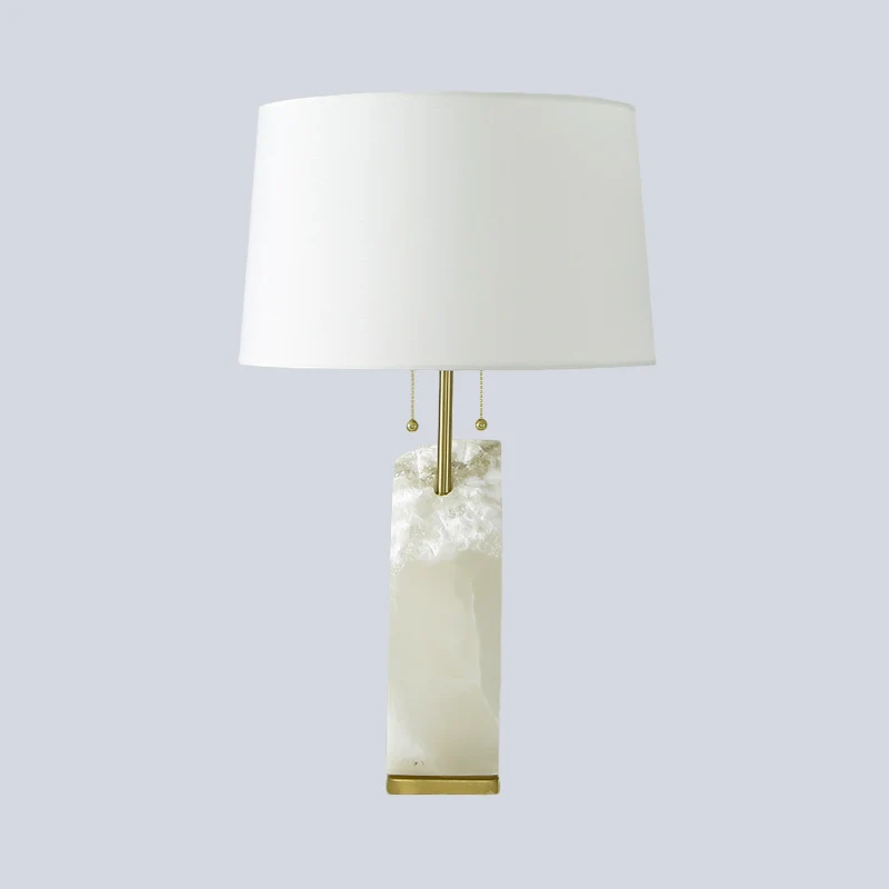 Modernisme Nachtkastjelamp met 1 kop, witte trommel, leesboeklamp met stoffen kap Clearhalo