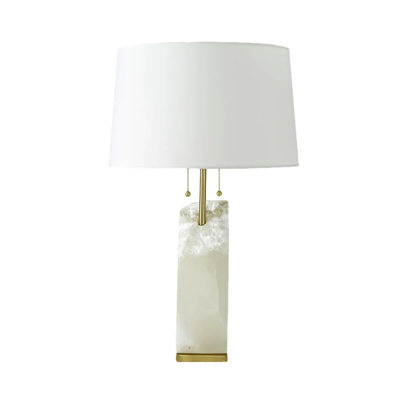 Modernisme Nachtkastjelamp met 1 kop, witte trommel, leesboeklamp met stoffen kap Clearhalo