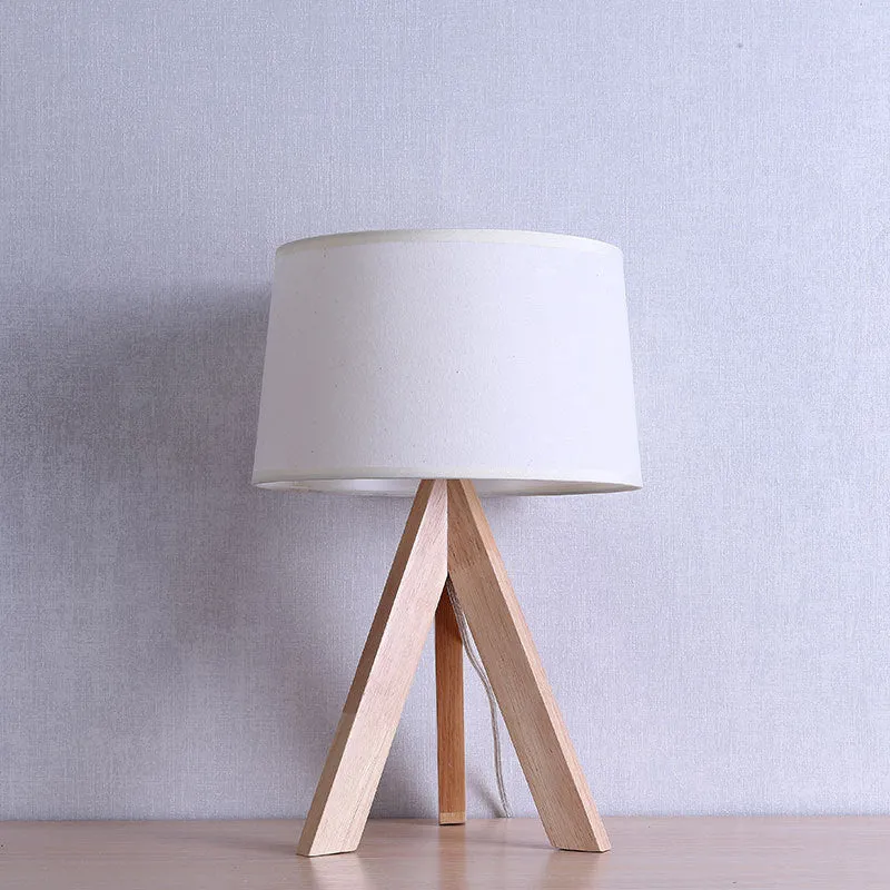 Modernisme Tapered Drum Nachtkastje Lamp Stof 1 Hoofd Leesboek Licht wit Clearhalo
