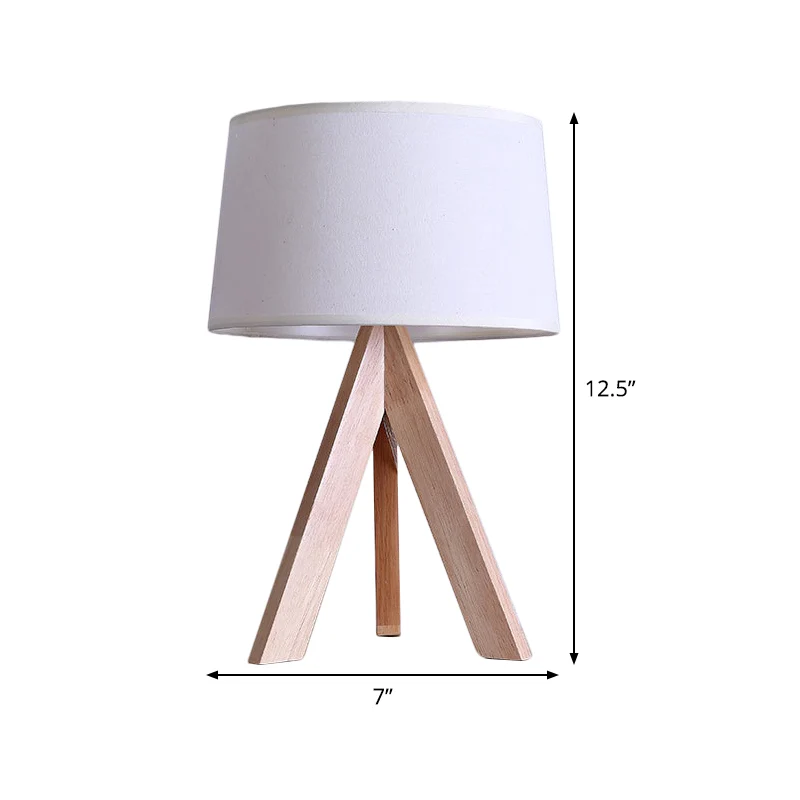 Modernisme Tapered Drum Nachtkastje Lamp Stof 1 Hoofd Leesboek Licht wit Clearhalo