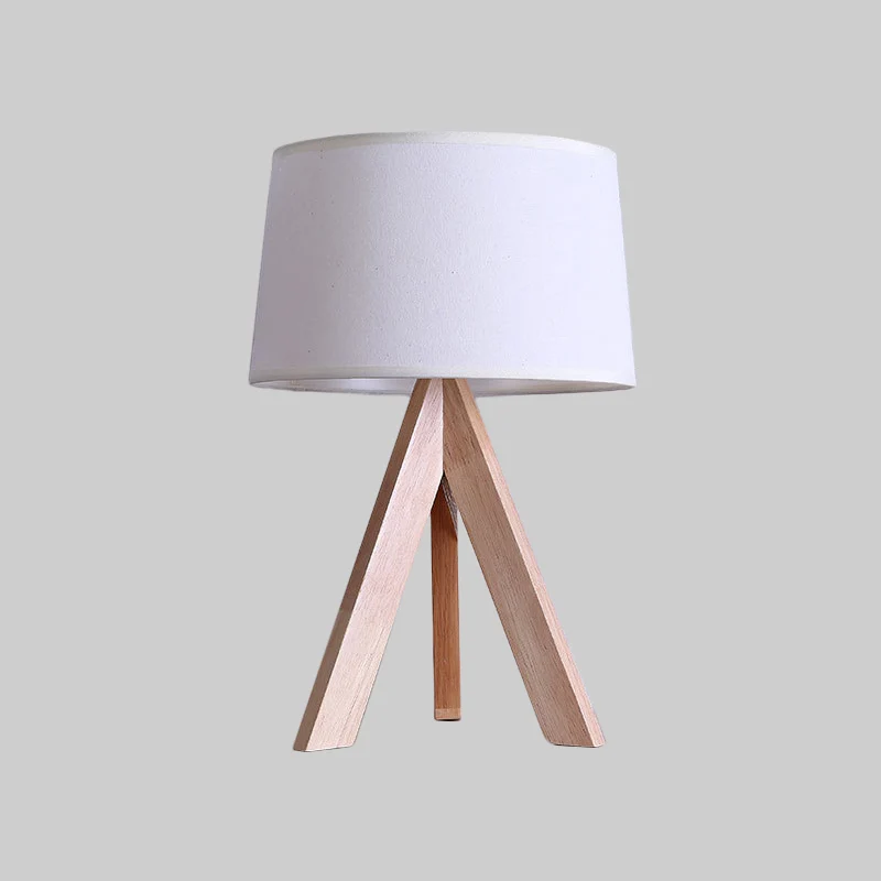 Modernisme Tapered Drum Nachtkastje Lamp Stof 1 Hoofd Leesboek Licht wit Clearhalo