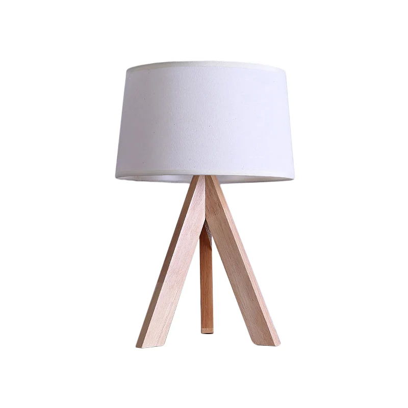 Modernisme Tapered Drum Nachtkastje Lamp Stof 1 Hoofd Leesboek Licht wit Clearhalo