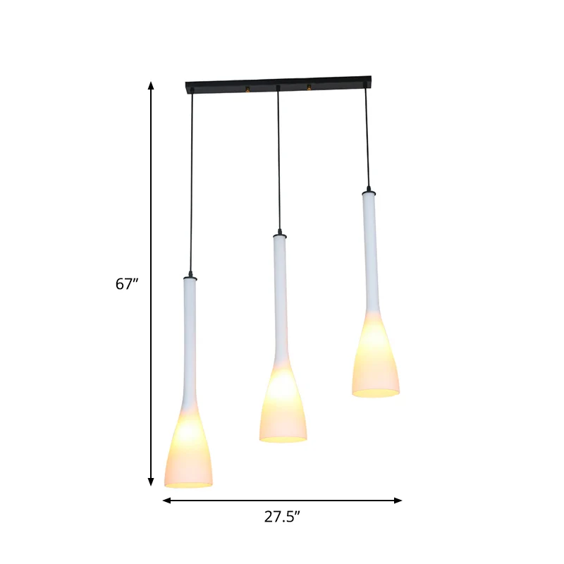 Modernisme Teardrop Multi-plafondlamp Wit glas 3-lichts restaurant-slingerlamp Clearhalo