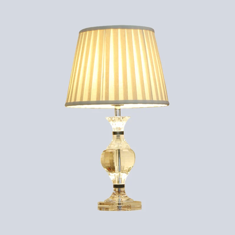 Modernisme Vaasvorm Taakverlichting Handgeslepen kristal 1-lamps leeslamp beige Clearhalo