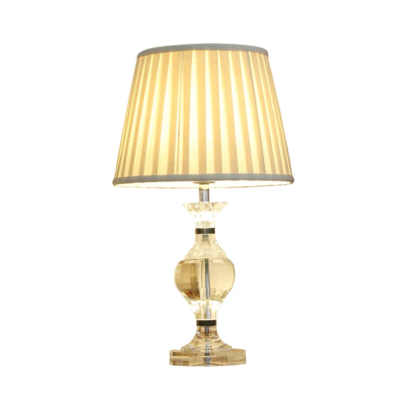 Modernisme Vaasvorm Taakverlichting Handgeslepen kristal 1-lamps leeslamp beige Clearhalo