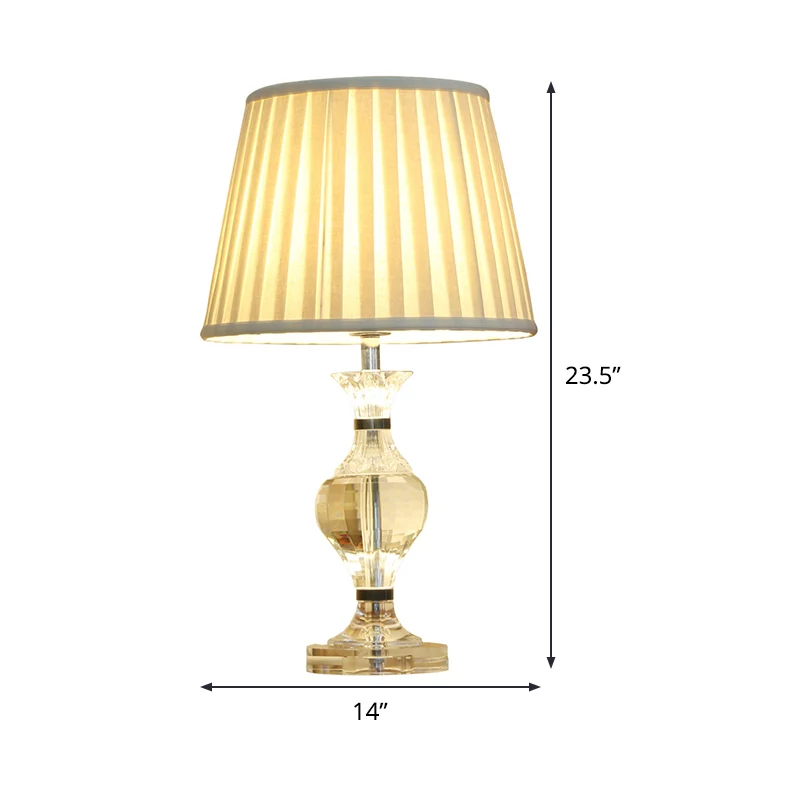 Modernisme Vaasvorm Taakverlichting Handgeslepen kristal 1-lamps leeslamp beige Clearhalo